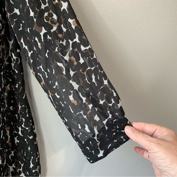 A Pea In The Pod Maternity black sheer leopard blouse with long sleeves. Size L - Picture 6 of 9